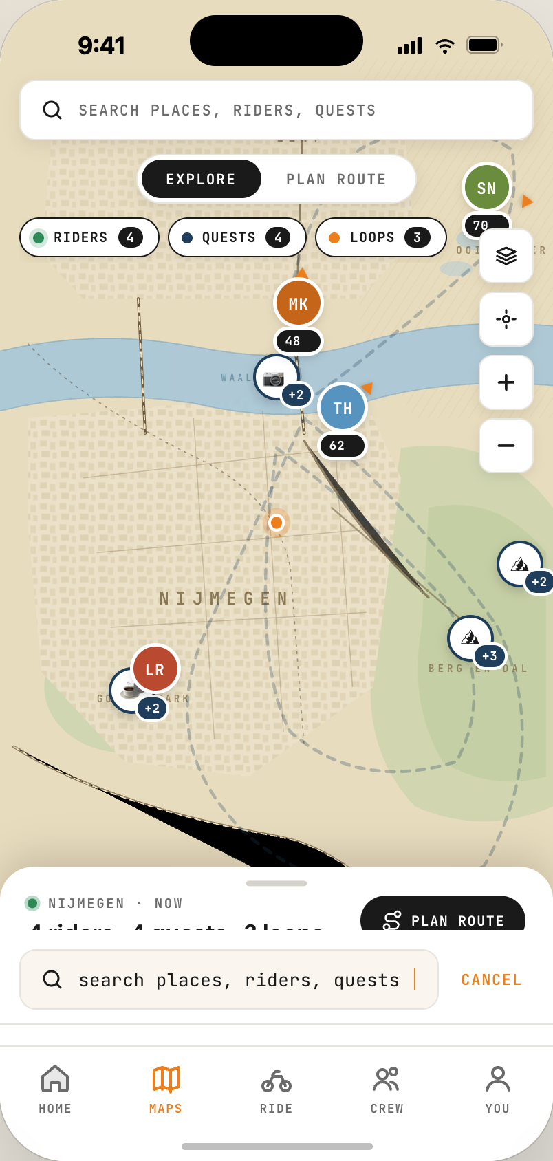 MotoRide route planner